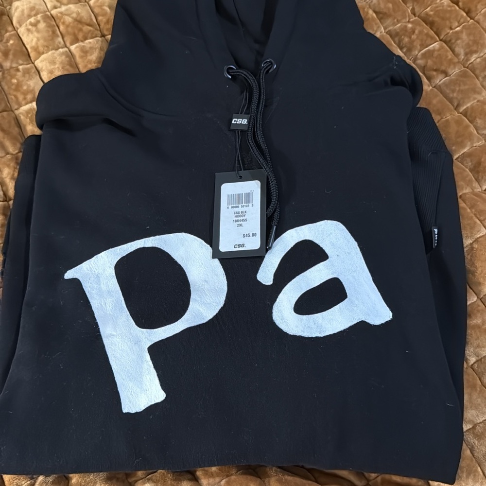 CSG Black Hoodie with White 'Pa' Design